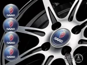 Saab Decalcomanie Cerchio Auto Edizione Stile Cupola Resina